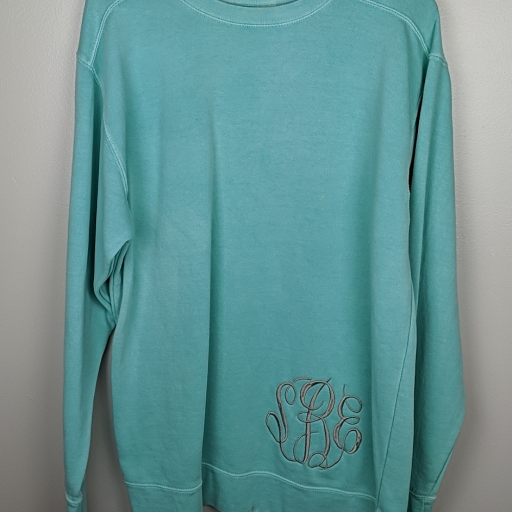 Comfort colors monogrammed crew neck sweatshirt